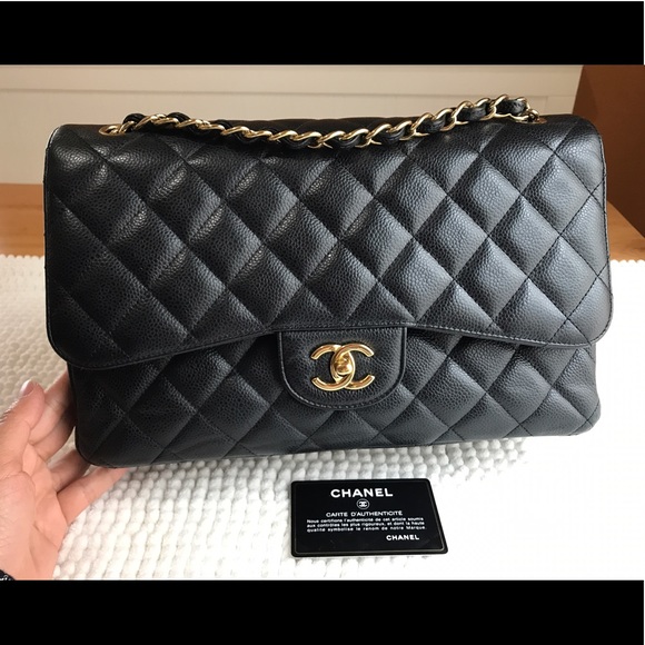 chanel classic black caviar